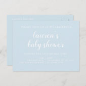 Bleu pâle | Invitation baby shower (Devant / Derrière)