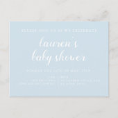 Bleu pâle | Invitation baby shower (Devant)