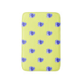 Bleu Pansy sur Jaune - tapis de bain (Devant (Vertical))