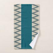 Bleu paon et Gris rayures (Serviette à main)