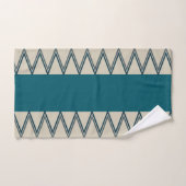 Bleu paon et Gris rayures (Serviette à main)