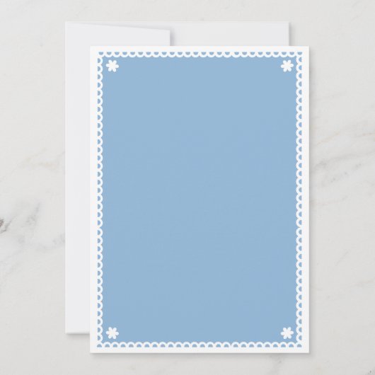 Bleu Papel Picado Invitation de douche nuptiale (Dos)