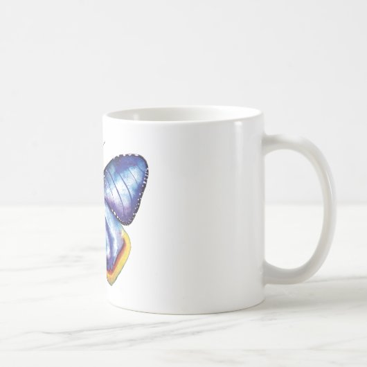 Bleu papillon aquarelle Art Mug (Droite)
