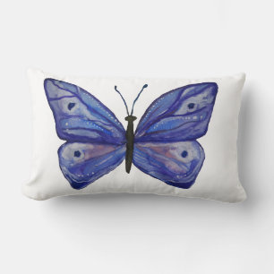 Bleu papillon Art Lumbar Coussin 33 cm x 53 cm