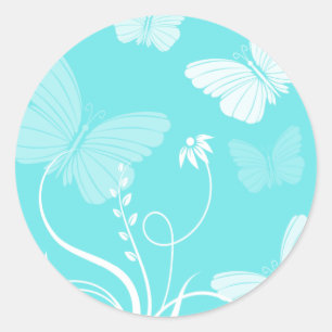 Bleu papillon autocollant