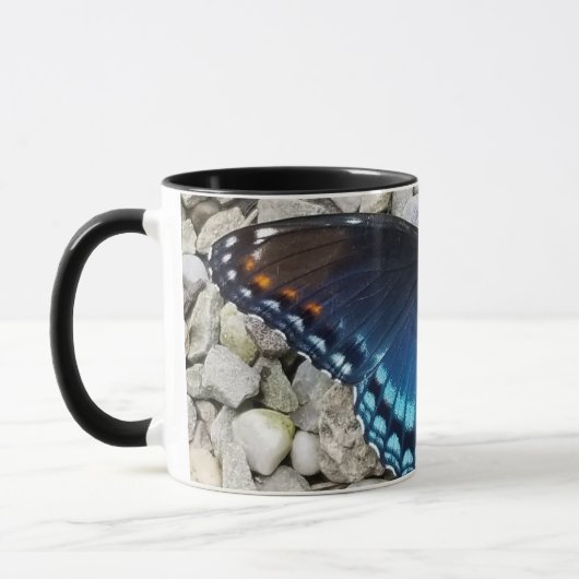 Bleu papillon café Mug (Gauche)