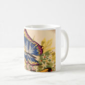 Bleu papillon café Mug (Devant droit)
