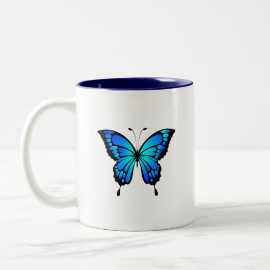 Bleu papillon en céramique Mug (Gauche)