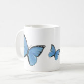 Bleu papillon en céramique Mug (Devant gauche)