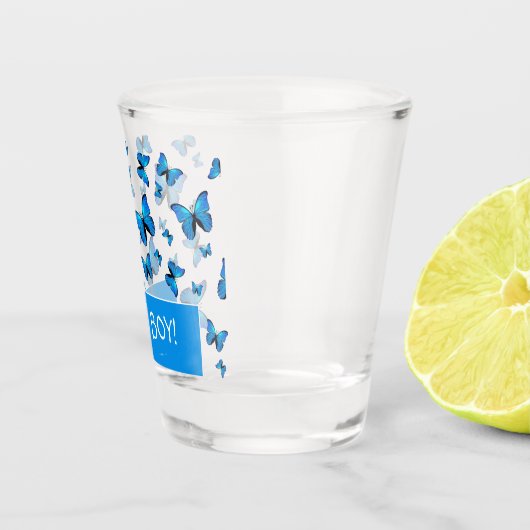 Bleu papillon en verre tourné (Droite)