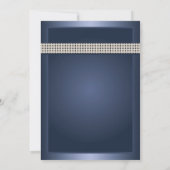 Bleu Papillon étouffé Invitations de douche nuptia (Dos)