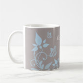 Bleu papillon floral Mug (Gauche)