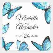 Bleu papillon Monogram Classic Sticker (Devant)