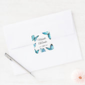 Bleu papillon Monogram Classic Sticker (Enveloppe)
