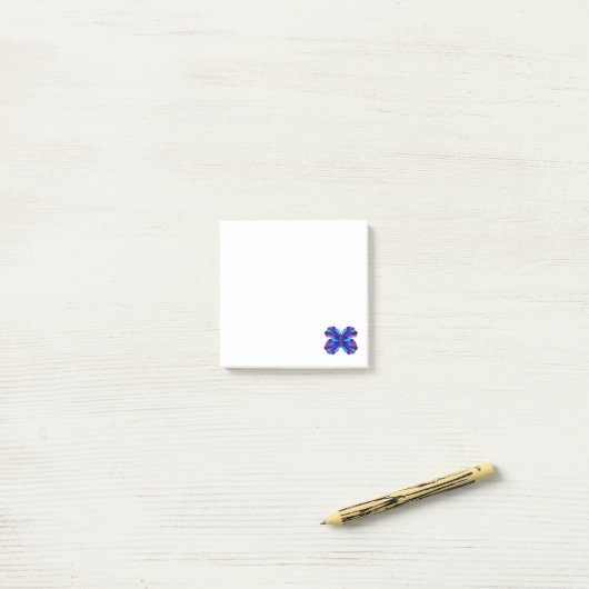 Bleu papillon Post-it Notes (Sur un bureau)