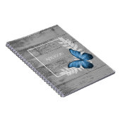 Bleu papillon Rustique Carnet personnalisé (Côté Droit)