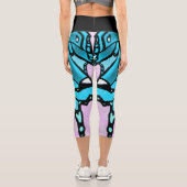 Bleu Papillon Yoga Pantalons Leggings (Verso)