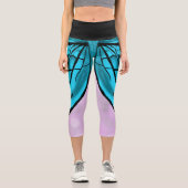 Bleu Papillon Yoga Pantalons Leggings (Recto)