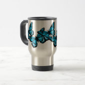 Bleu Papillons Coffee Mug (Devant gauche)