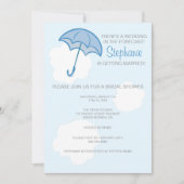 Bleu parapluie nuptiale de douche Invitation (Devant)