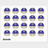 Bleu, Parties scintillant d'or REGARDER Sticker Ma (Feuille)