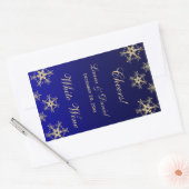 Bleu, Parties scintillant or Snowflakes Sticker Ét (Enveloppe)
