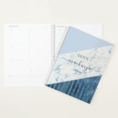 Bleu Parties scintillant Stripes 2025 Nom du scrip (Devant avec enveloppe)
