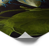 Bleu Passion Flower Art Imprimer Poster (Coin)