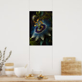 Bleu Passion Flower Art Imprimer Poster (Cuisine)