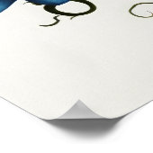 Bleu Passion Flower Art Imprimer Poster (Coin)