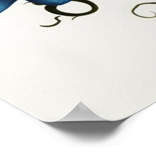 Bleu Passion Flower Art Imprimer Poster (Coin)