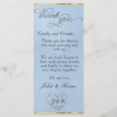 Bleu pastel/Argent - Menu Cœurs et Merci (Dos)