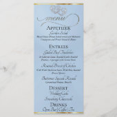 Bleu pastel/Argent - Menu Cœurs et Merci (Devant)