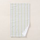 Bleu pastel et vert sauge rayé Boho Maison de camp (Serviette à main)