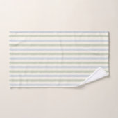 Bleu pastel et vert sauge rayé Boho Maison de camp (Serviette à main)