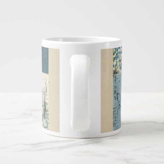 Bleu Patchwork Custom Jumbo Mug (Dos)