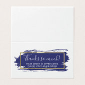 Bleu Peinture Strot & Carte de remerciements Or mo (Outside Unfolded)