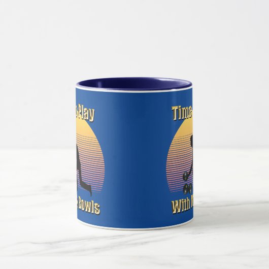 Bleu Pelouse Bowles Temps de jeu, Café Mug (Centre)