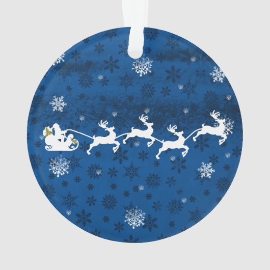 Bleu Père Noël - Ornement de l'aiguille et du renn (dos)