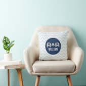 Bleu personnalisé de coussin d'éléphant (Chaise)