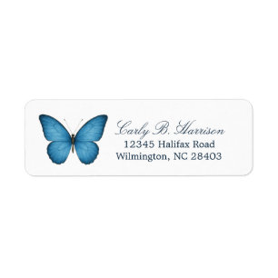 Bleu personnalisé. Étiquettes d'adresse de retour 