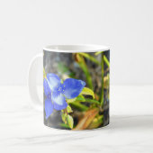 Bleu Pétrole à fleurs Mug (Devant gauche)