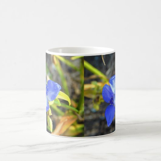 Bleu Pétrole à fleurs Mug (Centre)