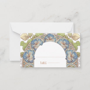Bleu Pétunia Nom Cartes Mariage Table Vintage