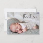 Bleu Photo Bébé Garçon Douche Merci élégant (Devant)