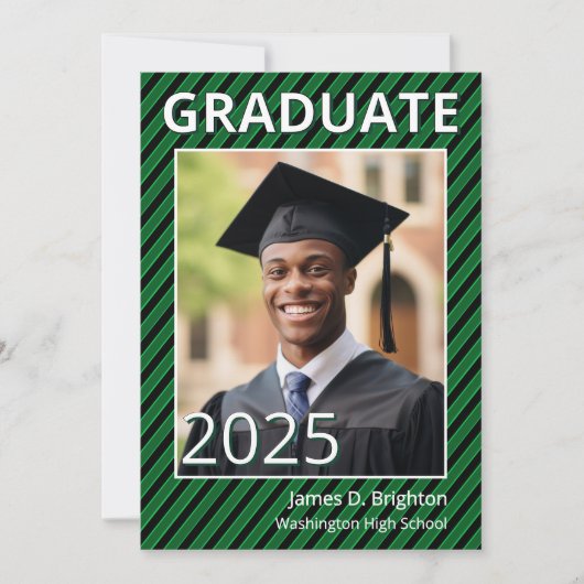 Bleu Photo Graduation Invitation (Devant)