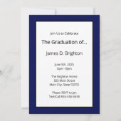 Bleu Photo Graduation Invitation (Dos)