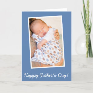 Bleu PHOTO Personnalisé Happy Fathers Day Cartes