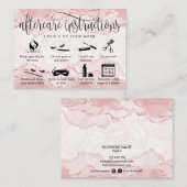 Bleu Pink carte de post-soins extensions de cils i (Devant / Derrière)