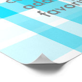 bleu plaid ajouter votre propre devis poster perso (Coin)